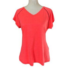Everlast fluorescent orange short sleeve v-neck t-shirt women's size medium